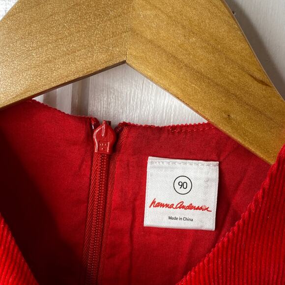 Hanna Andersson Red & White Dress Polka Dots Tiered Ruffles US 3 NEW - Picture 5 of 5